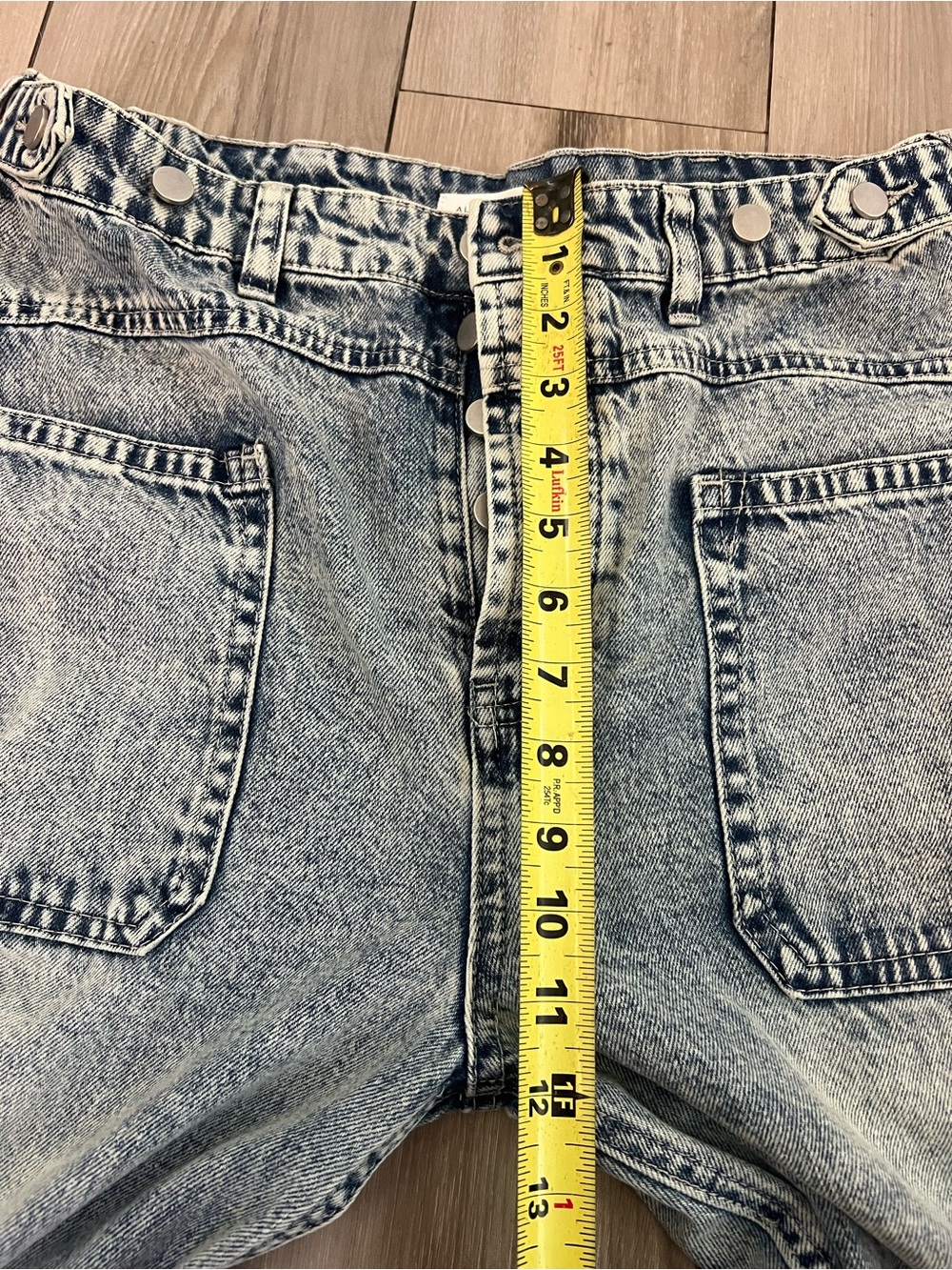 Altar’D State Wide Leg Jeans Light Acid Wash High Rise Button Front Womens 29 - Picture 5 of 11